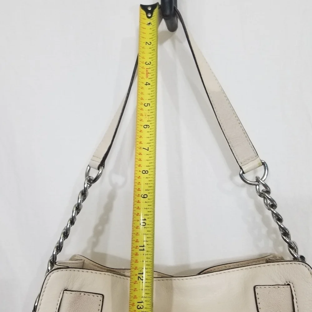 Michael Kors Hamilton creme leather Satchel